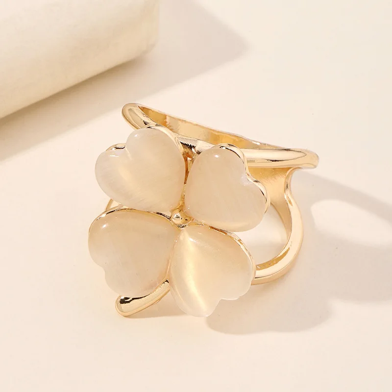 Hebilla de bufanda de piedra de ojo de gato de trébol de cuatro hojas, cuerno de Metal para mujer, hebillas de fijación de gemas de ojo de gato, hebilla decorativa para bufanda de ropa