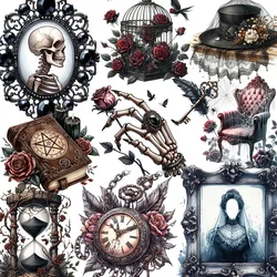 20Pcs/Pack Gothic Skeleton Sticker DIY Craft Scrapbooking Album Junk Journal Decorative Stickers