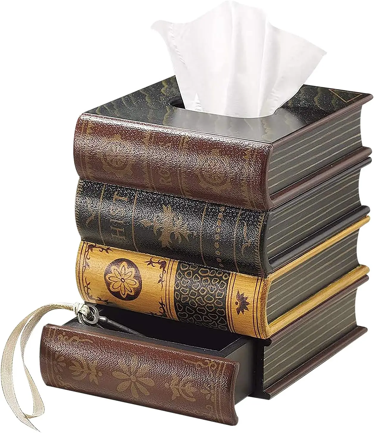 

Book Tissue Dispenser for Office, Living Room, Bedroom, Bathroom - Facial Tissues Holder