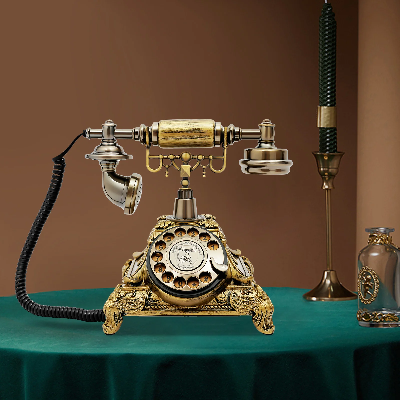 gold-antique-telephone-desk-phone-european-style-old-fashioned-rotary-dial-phone-vintage-handset-old-telephone-for-homes-office
