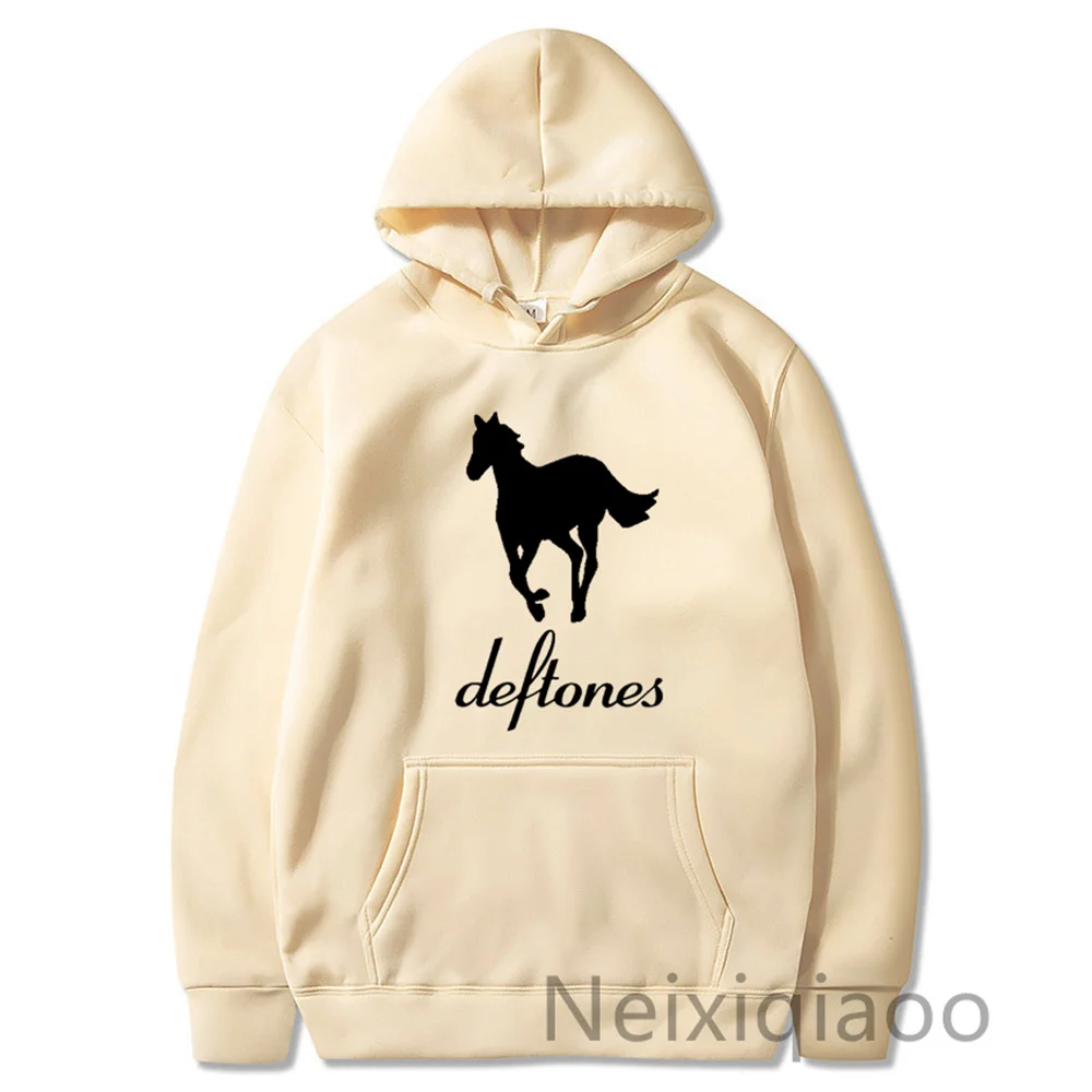 Plus Size Deftones Harajuku Horse Printed Hooded Women Men Hoodies Sweatshirt Female Long Sleeve Casual Sudaderas Clothing