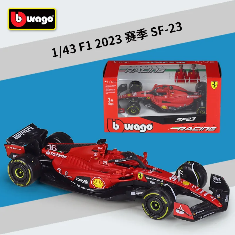 

New 1:43 F1 Formula Racing 2023 Season SF-23 Simulated Alloy Rubber Tires Finished Collect Ornaments Boy Car Toys Gift Model