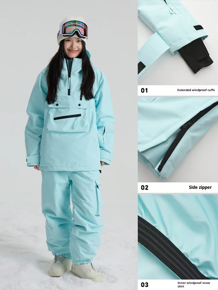 أطقم بدلات التزلج، بدلات تزلج فردية ومزدوجة للرجال والنساء، سترات، بدلات ثلج للرجال والنساء، بلوفر يومي للتزلج Su