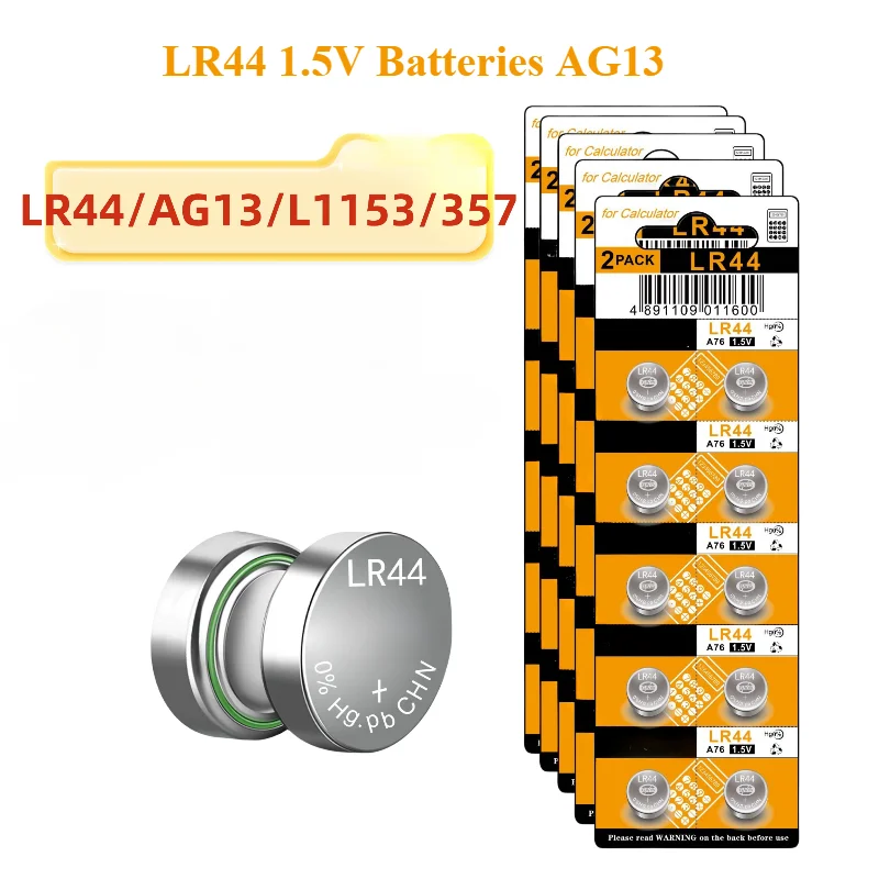 LR44 1.5V Batteries AG13 Button Cell Battery  357 SR44 LR1154 Button Coin Batteries L1154 Battery for Watch Toys Remote