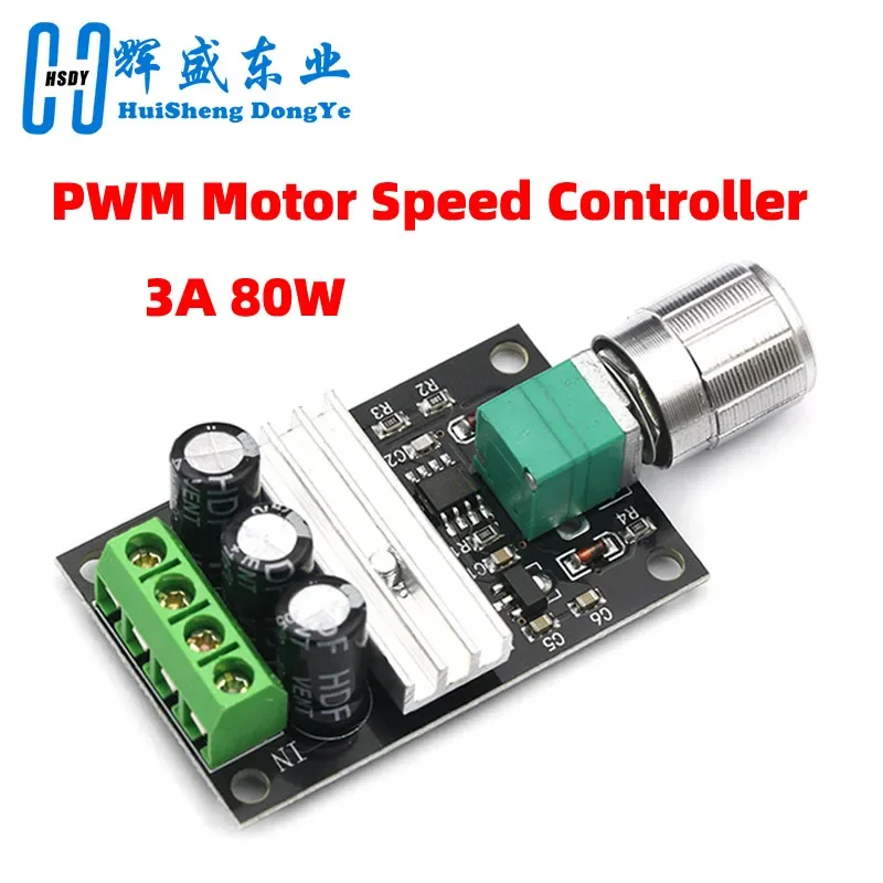 DC 6V 12V 24V 28VDC 3A 80W PWM Motor Speed Controller Regulator Adjustable 3A Motor Speed Controller Regulator