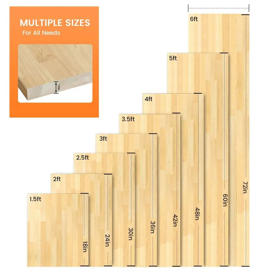 

Block Countertop, Solid Wood Table Top 2.5ft Unfinished Birch Work Bench Top Cut to Size for DIY Desktop Washer Counter Office D