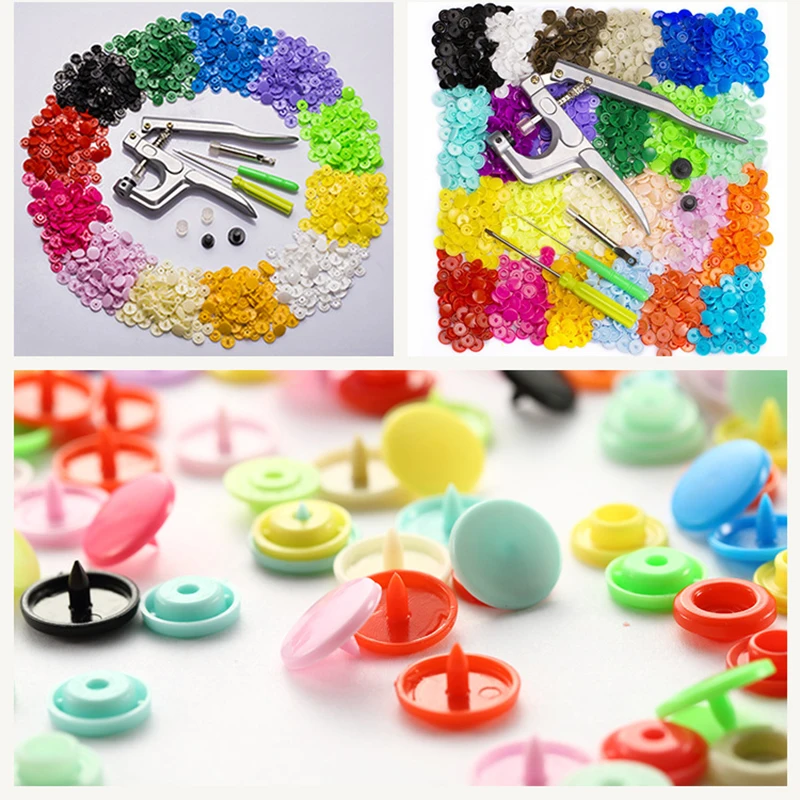 1 Set T5 T8 Plastic Snap Button With Snaps Pliers Tool Kit Organizer Containers DIY Garment Press Stud Fasteners Convenient Clip