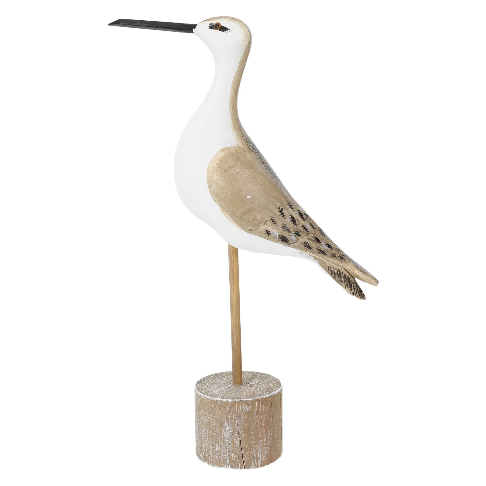 Wooden Seagull Coastal Ocean Bird Sculpture Mediterranean Style Tabletop Decor Beach Nautical Sea Bird Decoration