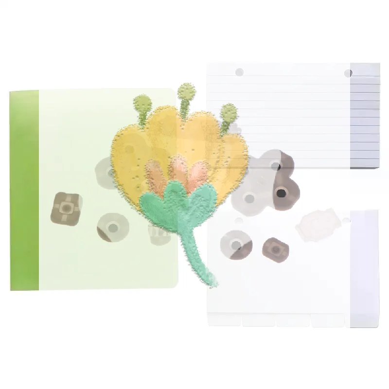Double Hole Loose Leaf Vocabulary Memo Binder DIY Horizontal Lined Notebook for Home Study Organization