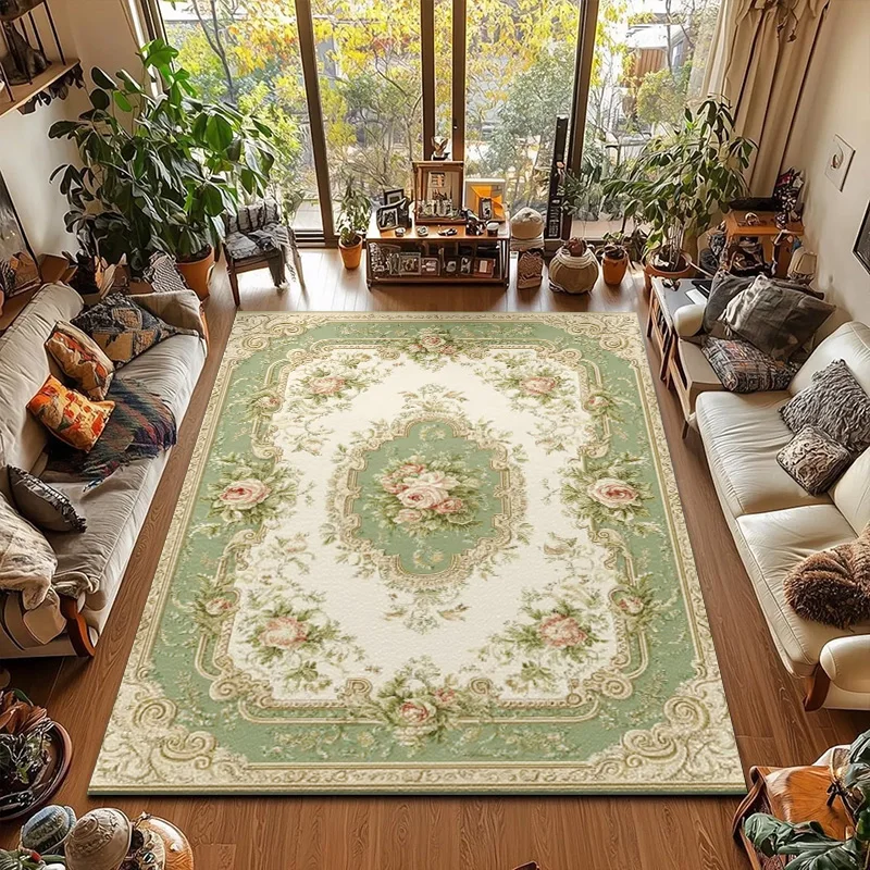 

RAKKS Crystal Fleece American Style Printing Living Room Large Carpet Entry Dining Room Study Bathroom Bed Carpet Easy To Clean