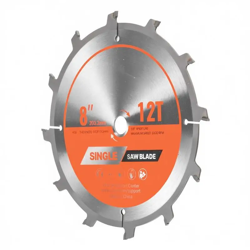

Circular Saw Cutter Group 8 inch For Plywood OSB Hardwood, 12 Teeth 5/8 inch Arbor Stacking Design Chippers Shims Included Noise-Reducing Vents Alloy Material Fine Finish Professional Woodworking Tool