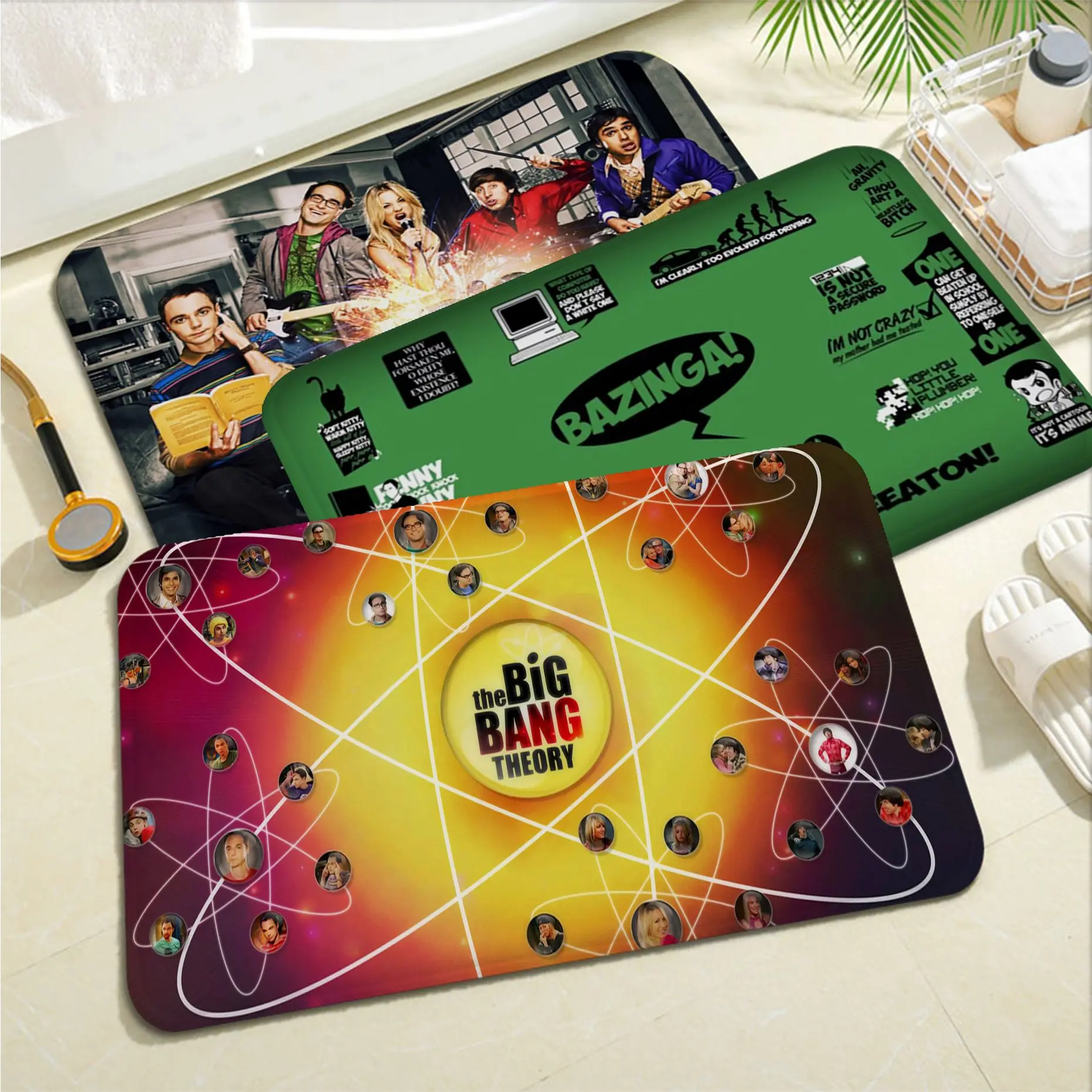 The Big Bang Theory Floor Mat Anti-slip Absorb Water Long Strip Cushion Bedroon Mat Bedside Mats