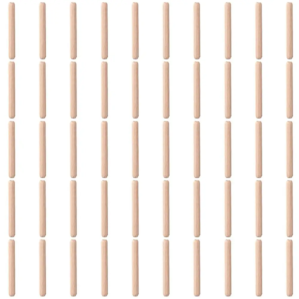 50Pcs Wooden Dowel Rods 6x30mm 6x40mm 6x50mm Wood Dowel Pins Fluted Wood Dowels Rods Wooden Dowels