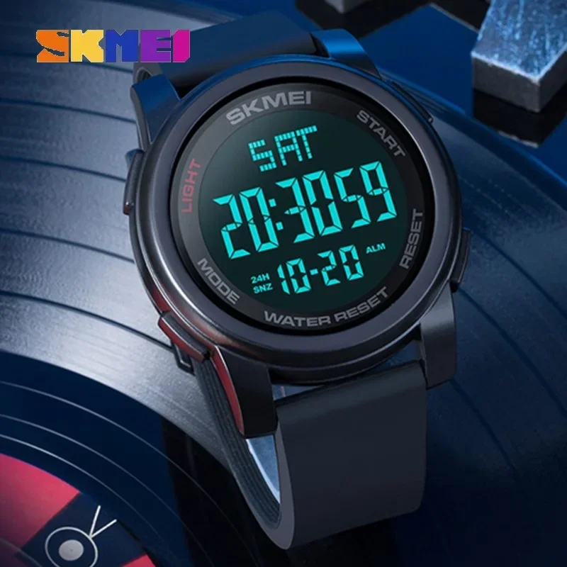 SKMEI 1257 Sport Digital Watch for Men LED Display Waterproof Electronics Mens Wristwatch Military Alarm Clock 1142 Reloj Hombre