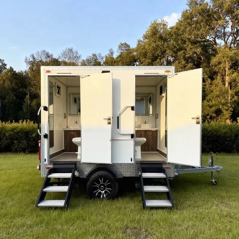 Practical Restroom Trailers Mobile Restroom Cabin VIP Mobile Washrooms Portable Mobile Toilet Trailer Customized Easy Moving