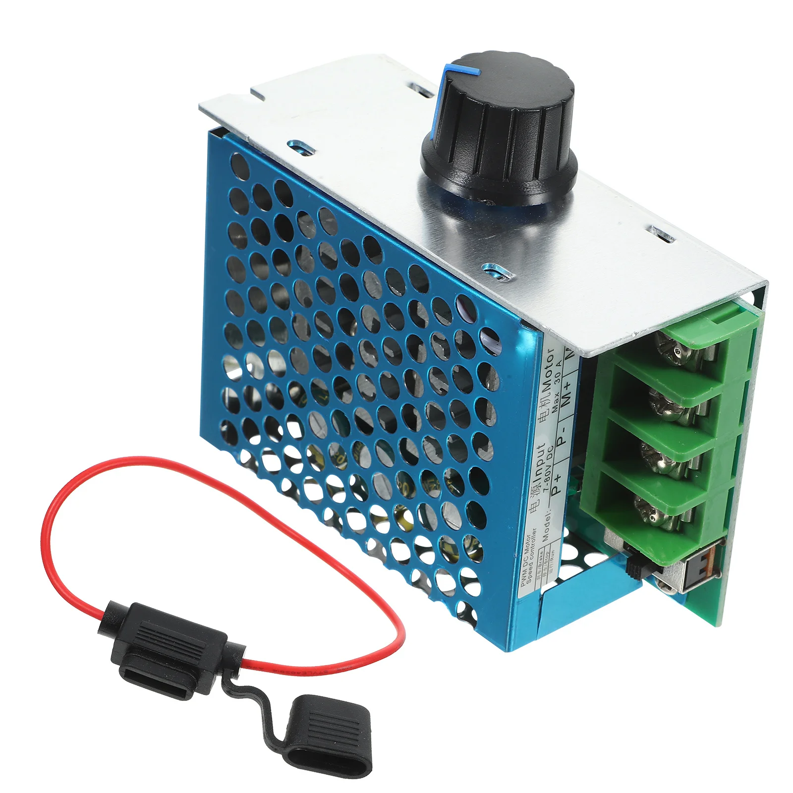 

Dc Speed Controller 7-70V 30A Pwm Adjustable Aluminum Shell Fuse Motor Control Regulator For Electric Motor Speed Driver