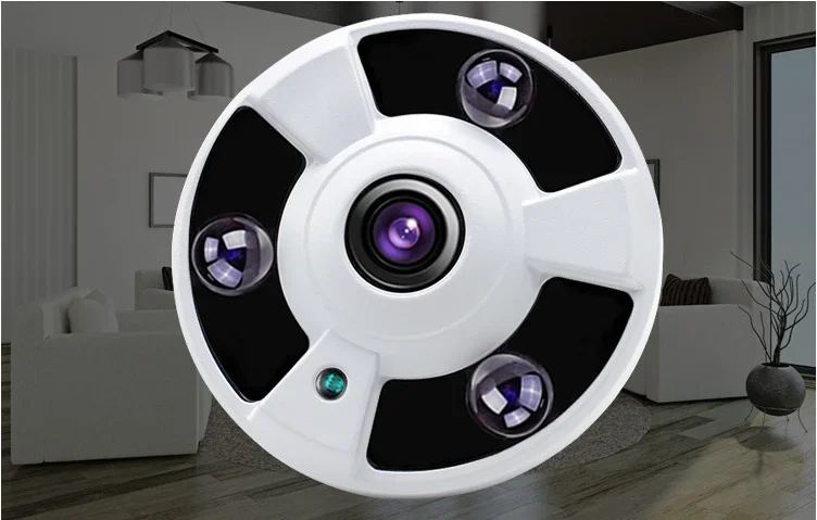 Jianvision 8MP 4K POE Indoor IP Camera Sound Record 1.8mm 360 Degree Wide Angle Fisheye Lens Motion Detection Night Vision