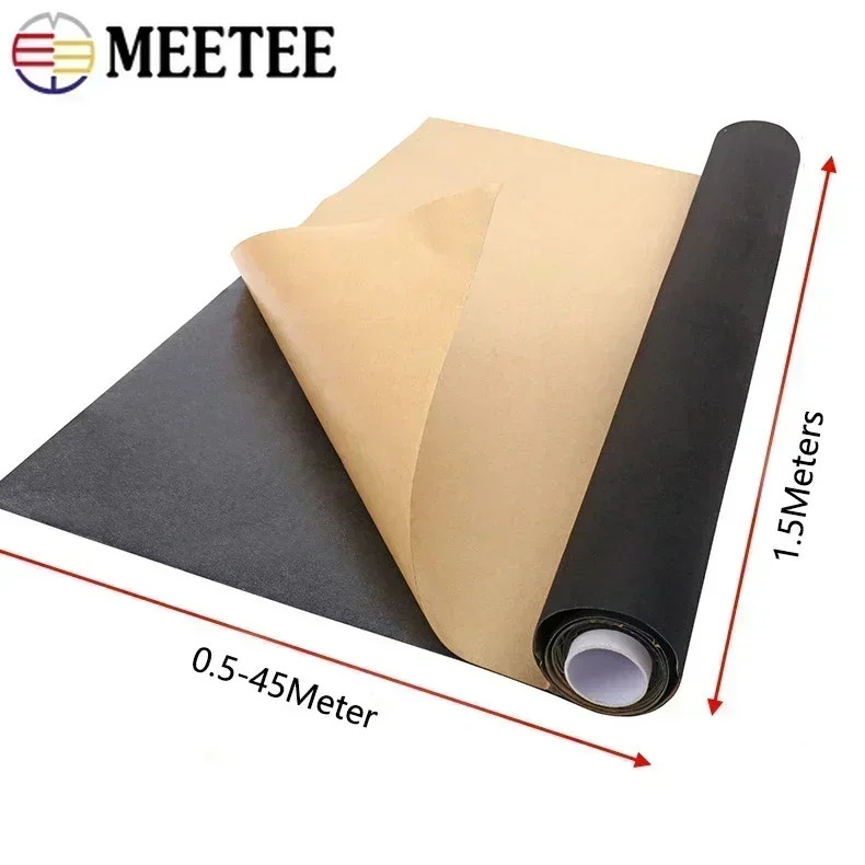 45*150cm 1.2mm Thick Velvet Self-adhesive Fabric Sticky Flock Adhesive Synthetic Leather Cloth for Car Interior Fabrics By Meter