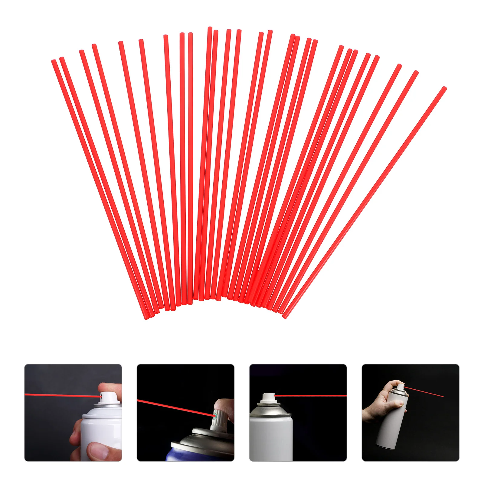 

100pcs 12cm Red Spray Tubes Rust Remover Lubricant Extension Straws Plastic Replacement Can Workshop Tools Sprayer Accessories