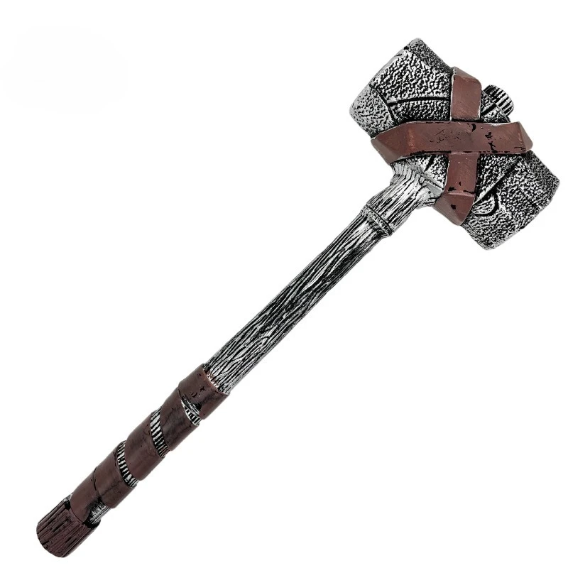 59cm/23.23in Halloween Props Grey Hammer Cosplay Model Weapons Plastics Anime Peripherals Collectible Party Gifts Ornaments Toy