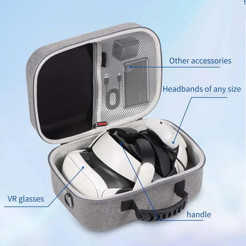 For BOBO VR S3 Pro Elite Headwear Storage Bag For Meta 3 Portable Shockproof And Drop-proof Separate Compartment Storage