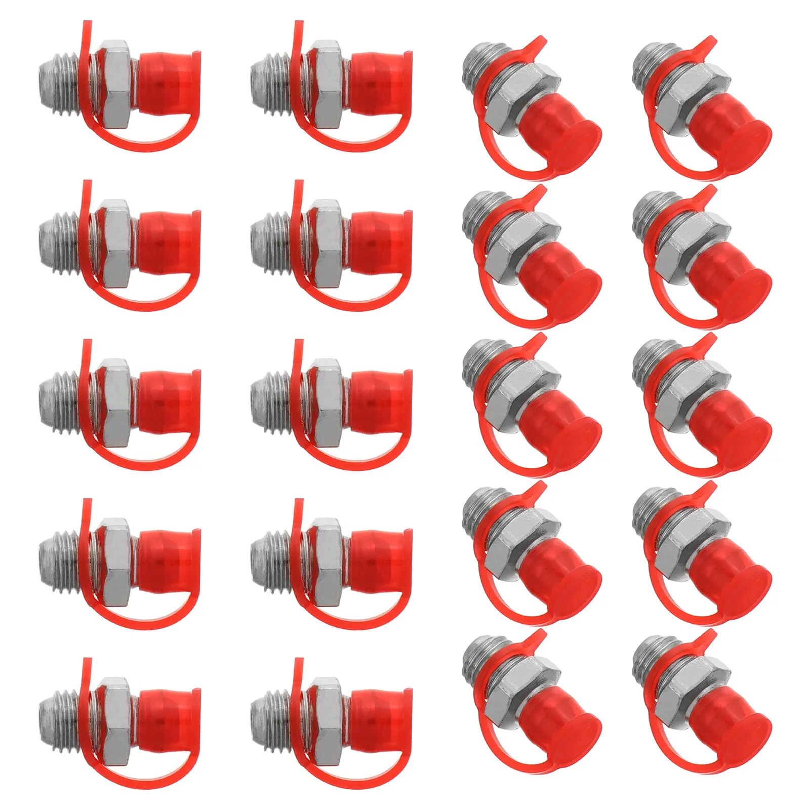 

20 Sets Caps Fittings Greasing Tip Kit Nozzle Adapter Straight Tip Grease Fitting Cap Durable Iron Rubber Engine Parts