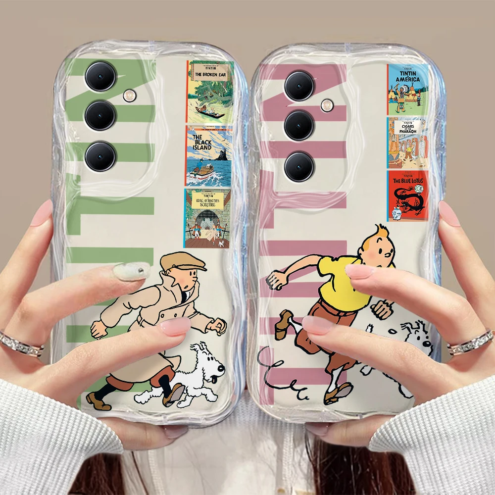 The Adventures Of T-tintins 3D Wave Case For Samsung A73 A72 A71 A55 A54 A53 A35 A34 A33 A25 A24 A15 A14 A13 A05 A04 4G 5G Cover