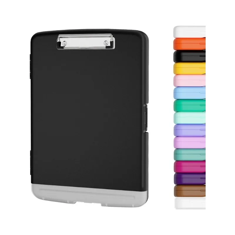 

Black Clipboard with Storage - 8.5x11/A4 Legal Paper Folder, Side-Opening Folio with Pen Holder for Nurses & Teachers