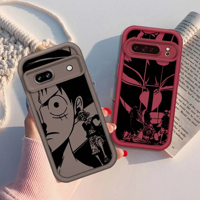 

Cartoon Zoro One Piece Luffy Art Phone Case For Google Pixel 9 8A 8 7 7A Pro XL 5G Eye Ladder Soft TPU Shockproof Cover
