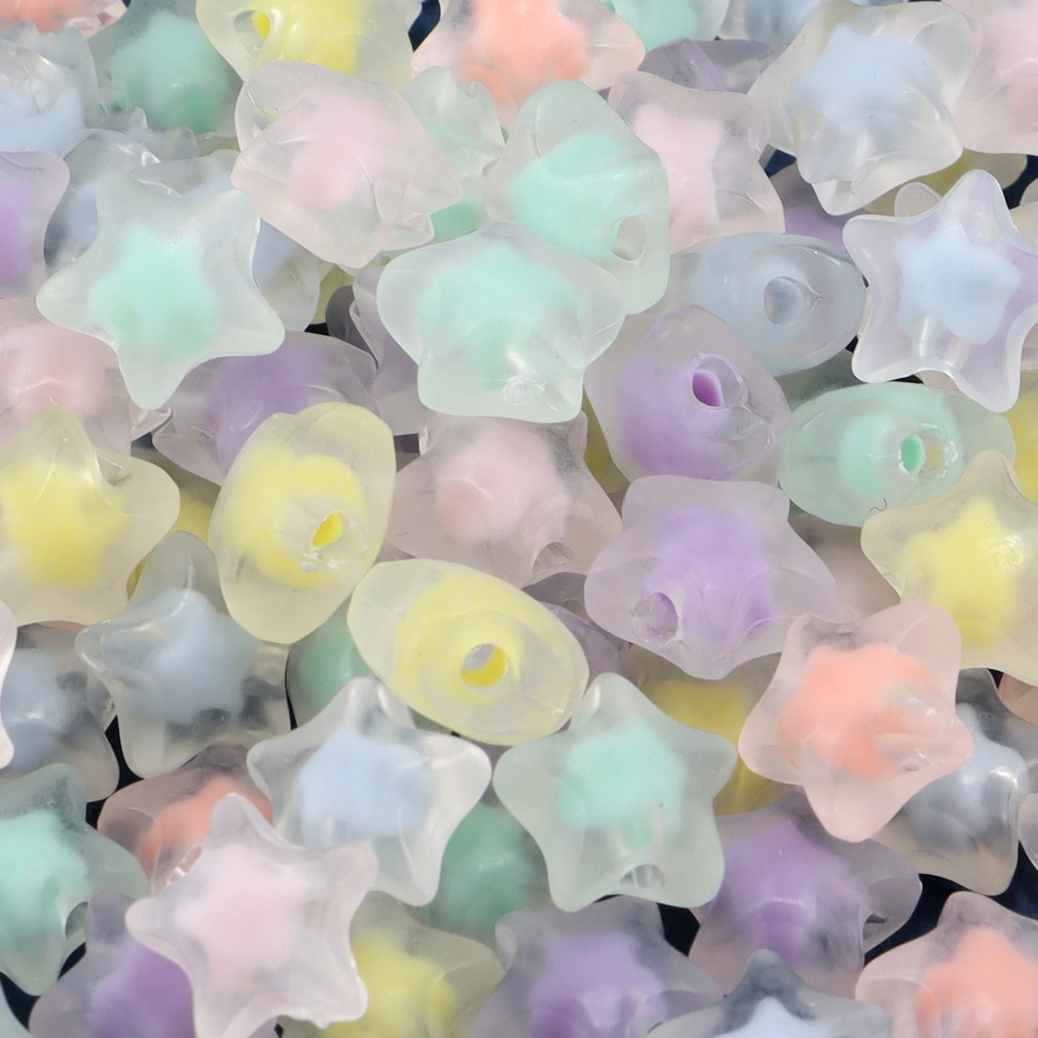 100Pcs 10mm Clear Acrylic Star Beads Loose Spacer Beads for Jewelry Making DIY Bracelet Necklace Phone Chain Accessories