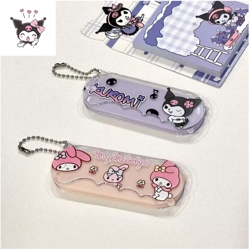 sanrio kuromi comb mirror combination kawaii makeup mirror small mirror foldable mini comb anime gift wholesale Melody