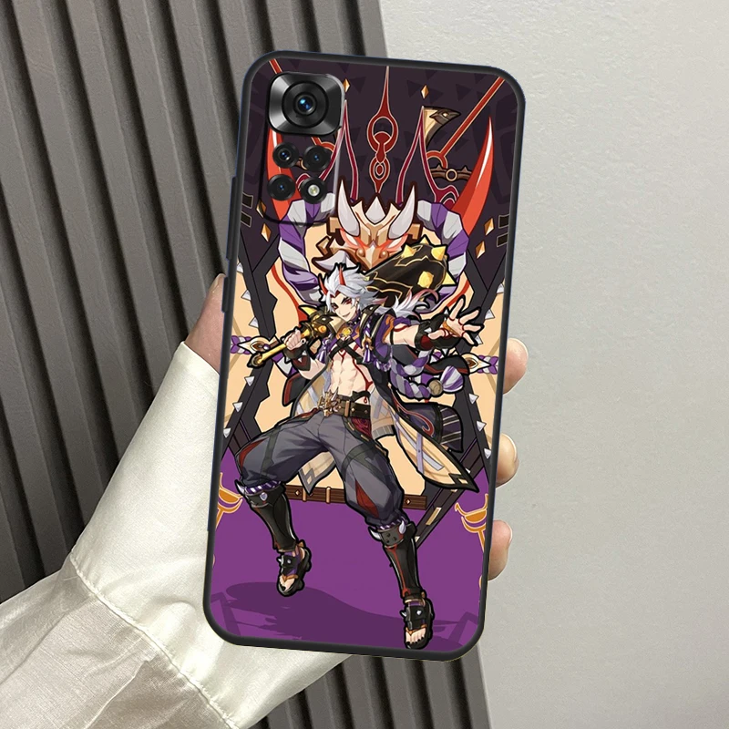 Genshin Impact Arataki Itto Case For Xiaomi Redmi Note 11 11S 10 10S 9 9S 8 12 Pro Redmi 9 10 12C 9C 9T 10A 10C Cover