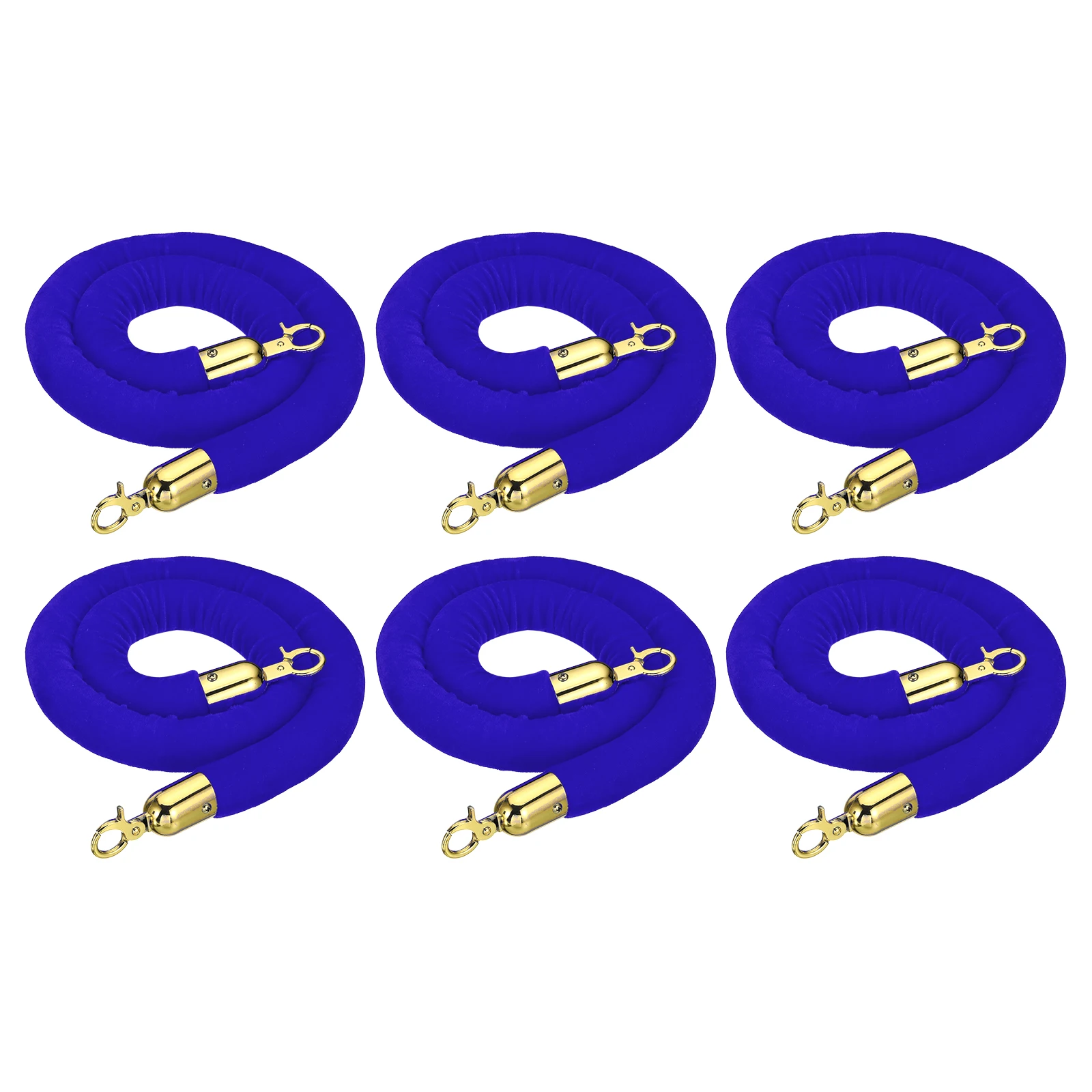 4/6Pcs 4/5Feet Velvet Stanchion Rope Crowd Control Barrier Rope with Snap Hooks for Posts Stands Queue Divider of Hotel Theater
