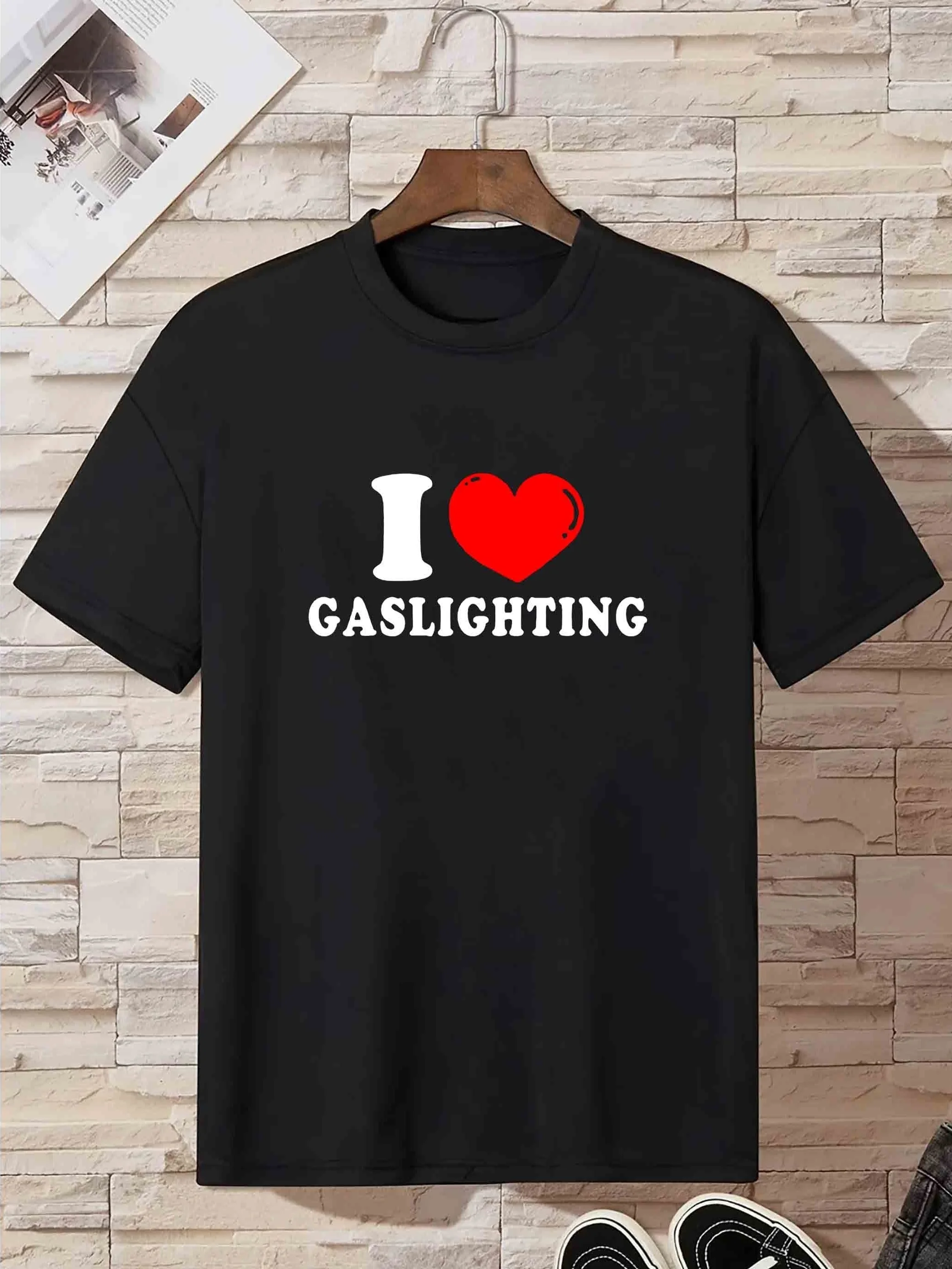 Gaslighting Meme T-Shirt - Mens Casual Short Sleeve Graphic Tee, Perfect Humorous Gift Idea for all seasons