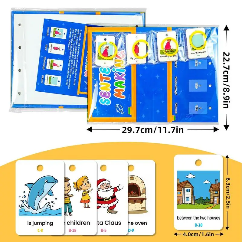 Flash-kaarten voor kinderen Interactieve lettergeluiden Phonics-speelgoed 80X Engelse verlichting Flash-kaarten Set Vroeg educatief klaslokaal
