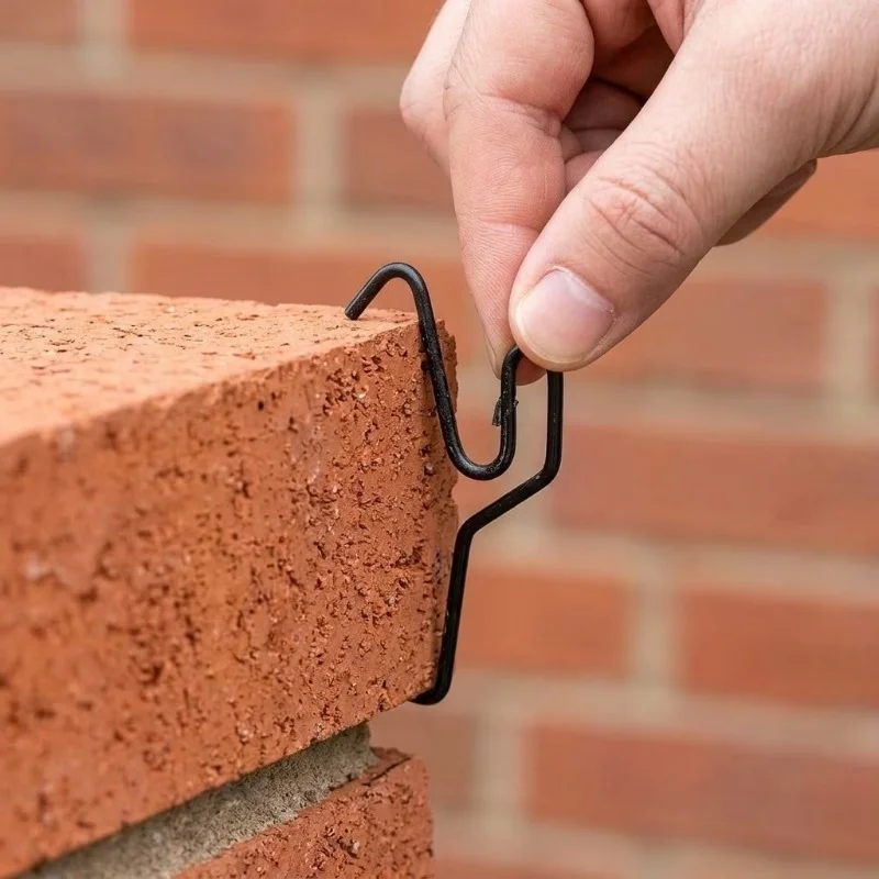 6-Pack Brick Wall Hooks, No Drilling, for Hanging Outdoor Christmas Lights, Wreaths, Garlands & Holiday Decor