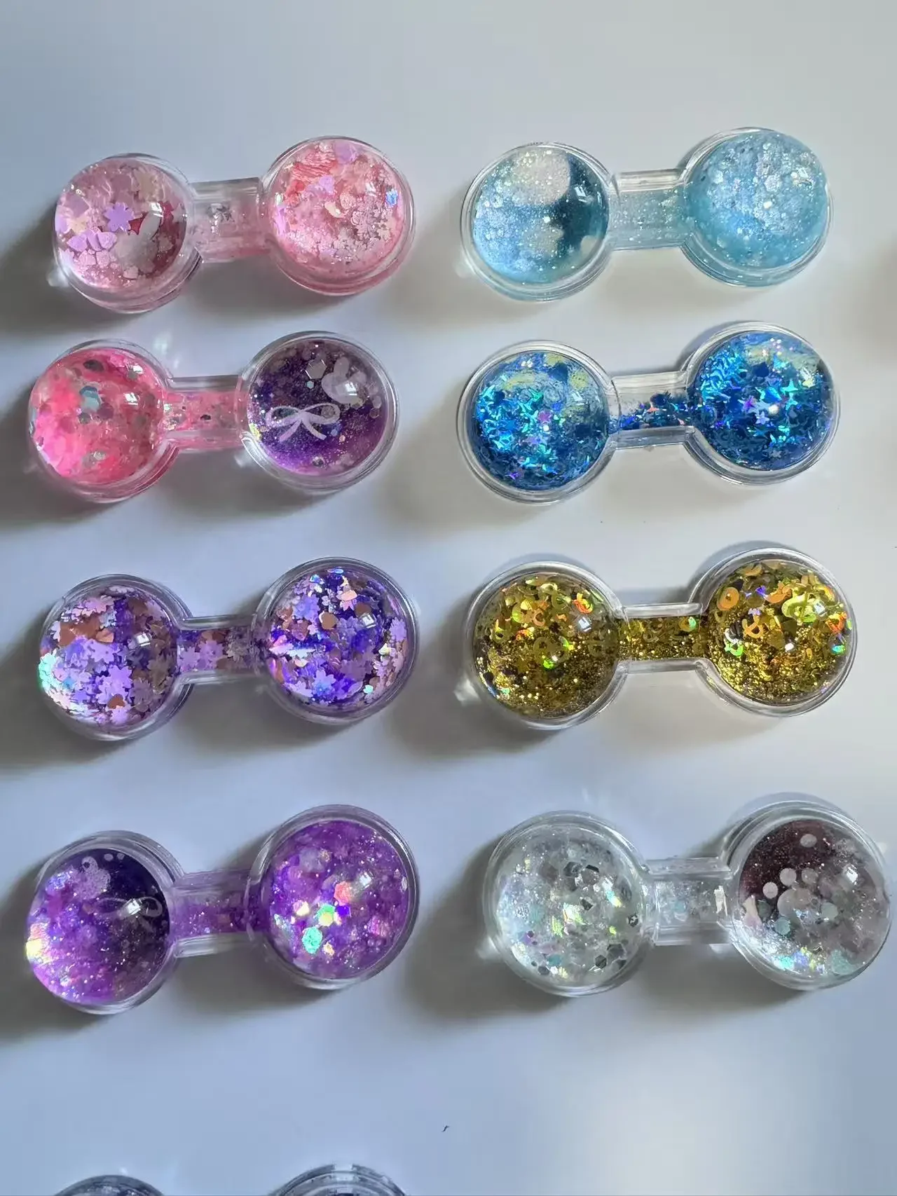 لهاية أطفال ثلاثية ذهبية لطيفة 400% ذات رمال متحركة لعيون الوجه لهايات عالية الجودة وألوان عين يتم تمييزها بشكل عشوائي #4