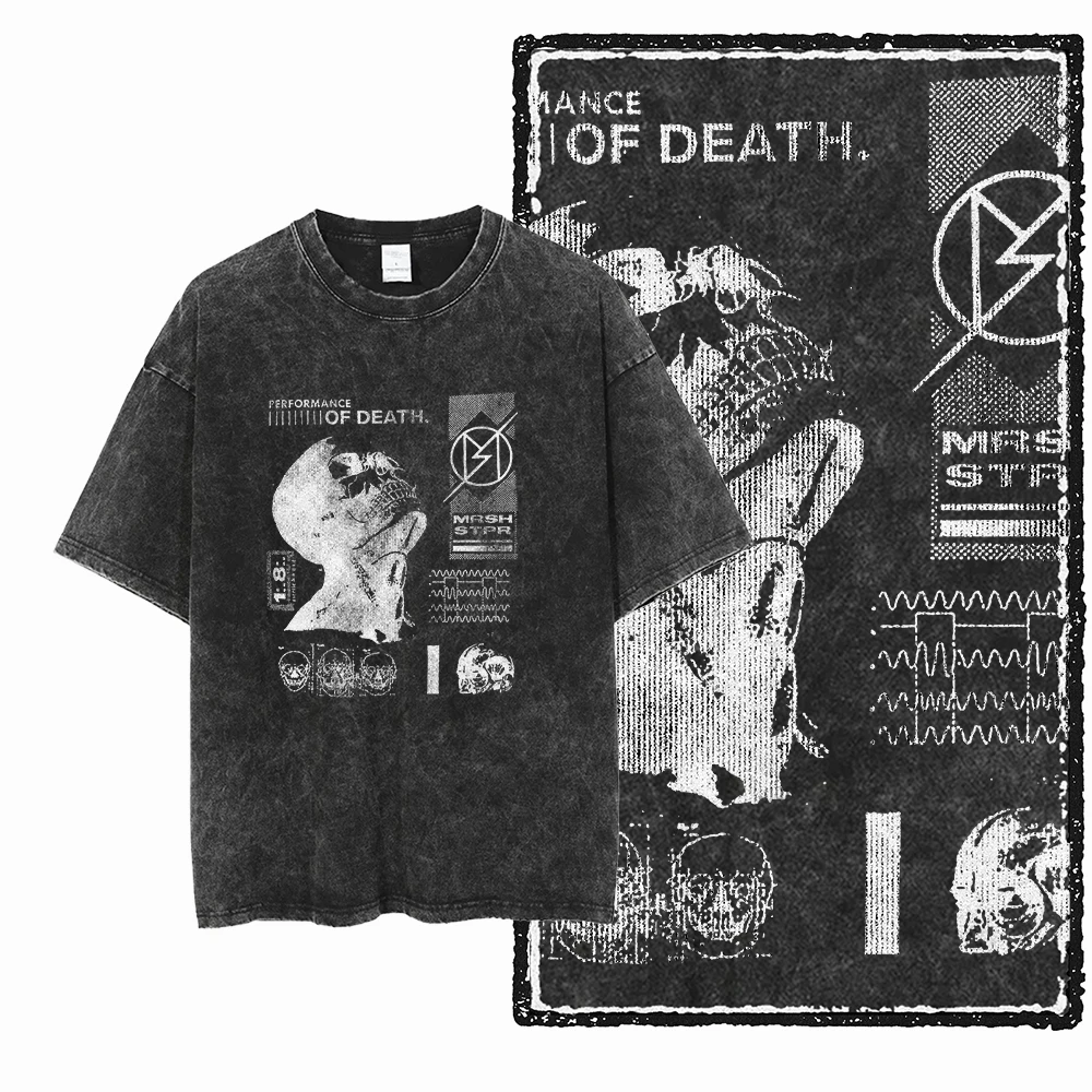 ريترو كول ريترو الرجال والنساء تي شيرت تي شيرتات رائع U6100 القطن حجم كبير مخلل كول ملابس الشارع مطبوعة محايد تي شيرت #2