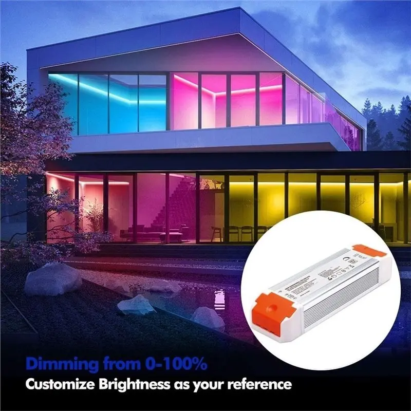 Y50A-US Plug 24V 60W Dimmable LED Driver, 110V AC To 24V DC 2.5A Transformer Power Supply,0-100% Flicker-Free Dimmer Functionali