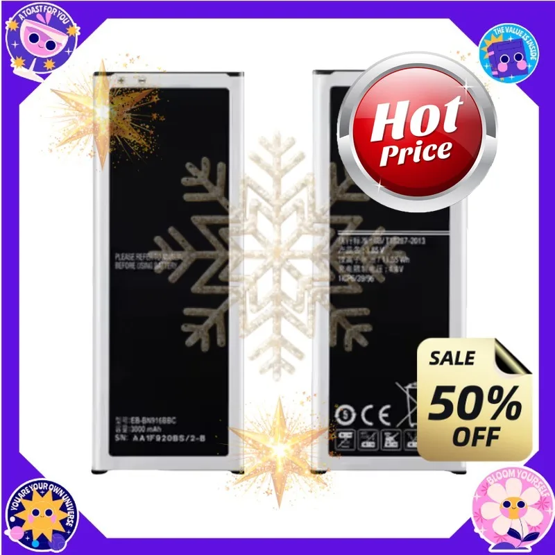 SWZY 3.85V 3000mAh EB-BN916BBC Mobile Phone Batteries for Samsung Galaxy Note 4 N9100 N910U N910F Smartphone Battery