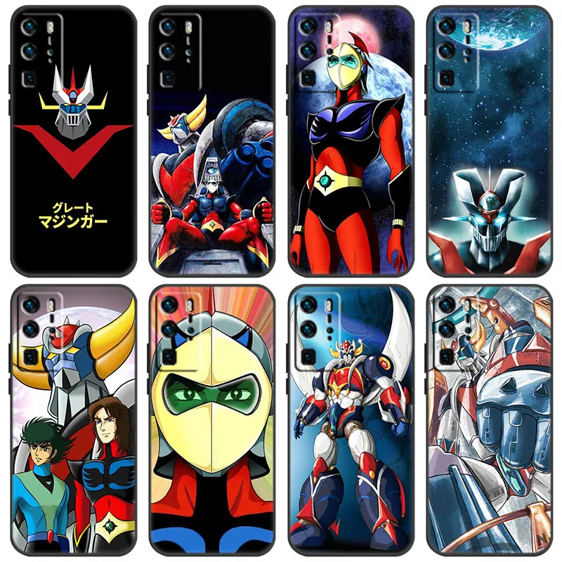 UFO Robot Grendizer Anime Case For Huawei P Smart Z S 2021 2020 2019 2018 P50 P40 P30 P20 Pro P10 P9 P8 Lite 2017 5G Black Soft