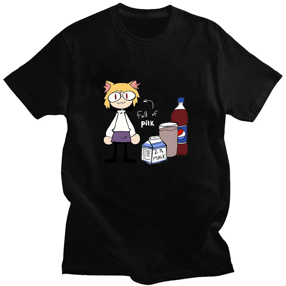 Melty Blood Neco Arc T-shirt Cartoon Print Harajuku Kawaii Tee-shirt for Spring/Summer Cute Cotton Tshirt Unisex Fashion Clothes