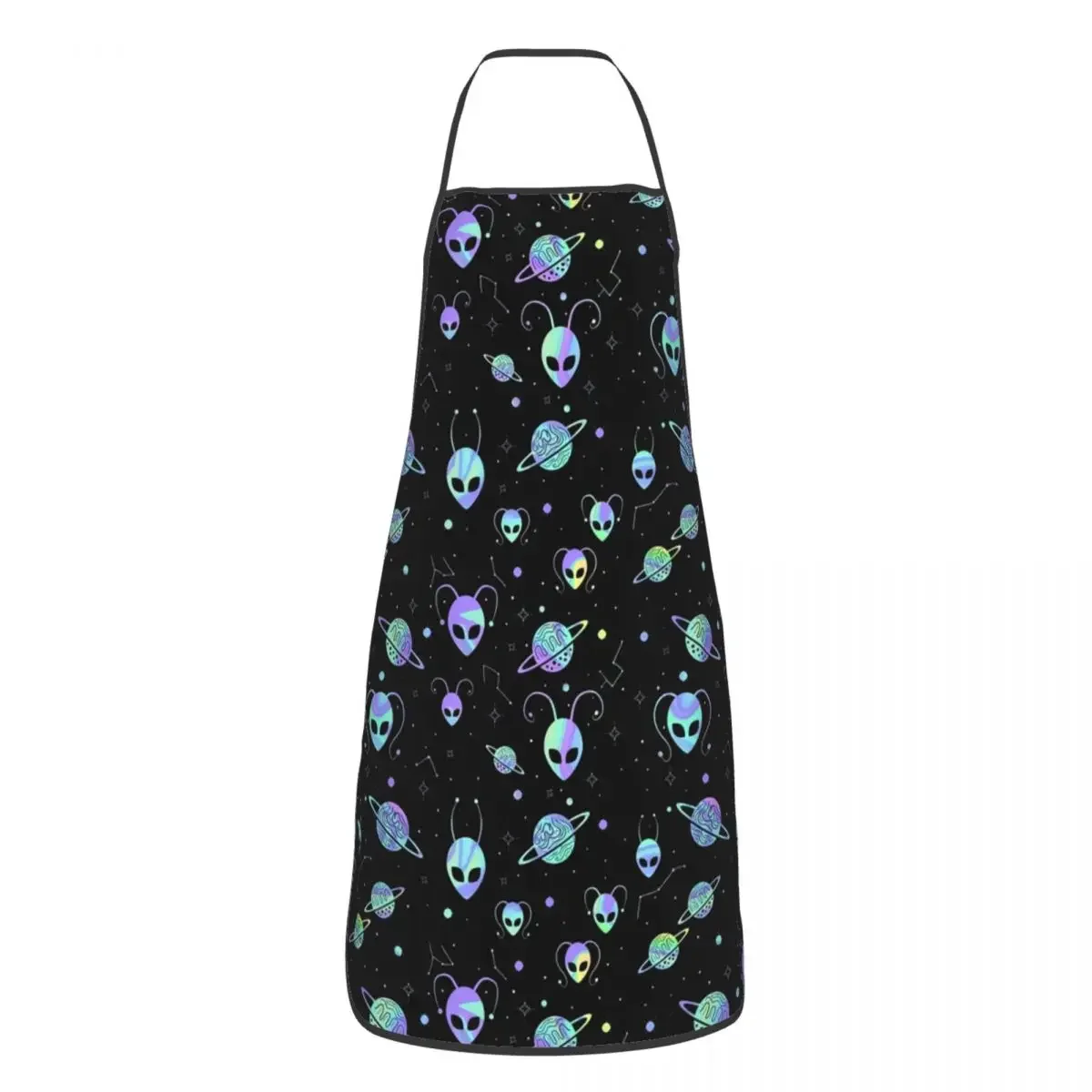 Custom Bib Universe Planet Stars Aliens Apron for Men Women Unisex Adult Chef Kitchen Cooking Cosmos Tablier Cuisine Gardening