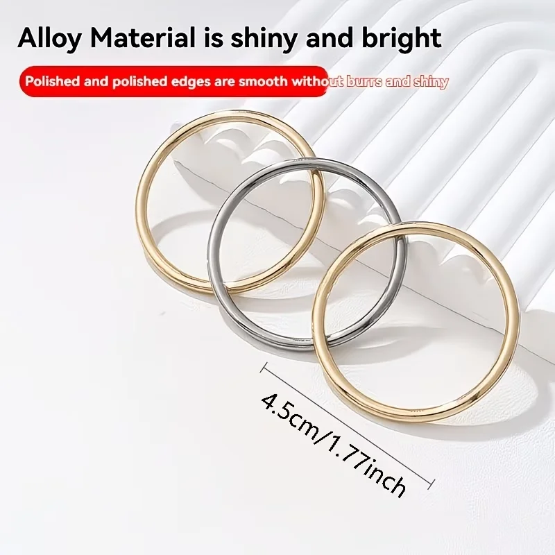 4 Pcs Metal Invisible No‑Sew Hem Clips, Multifunctional Buckle Rings for Oversized Tee Shortening, Scarf and Waist Styling