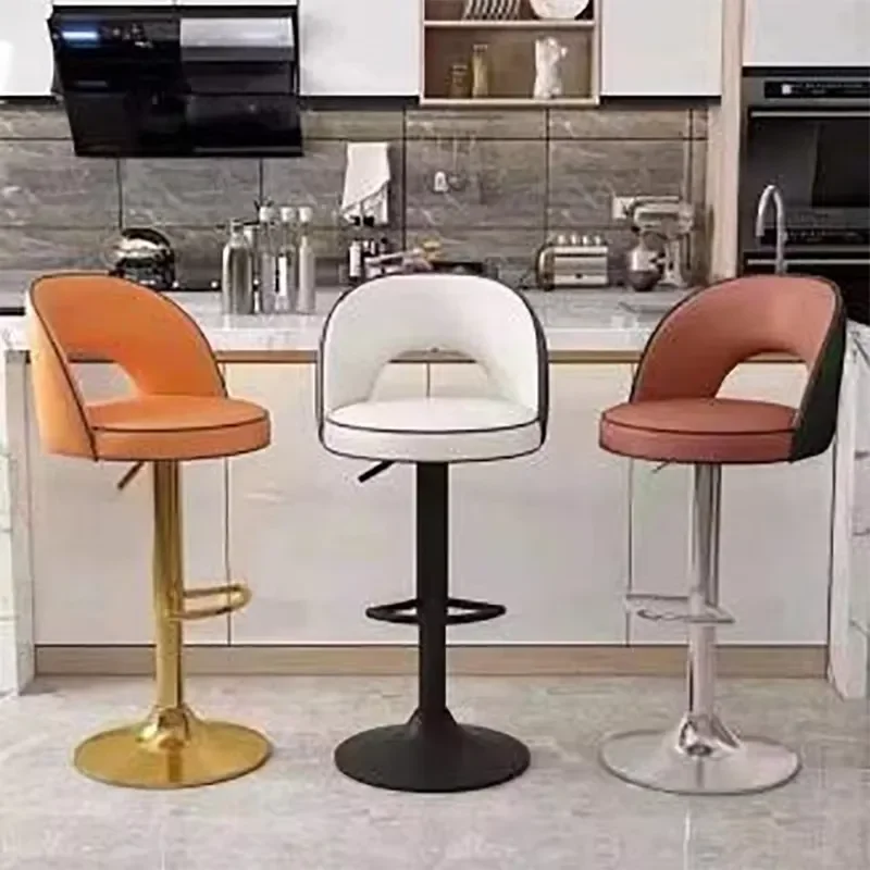 Modern Bar Stool Counter Height Chair with Footrest for Kitchen Island Dining Room Home Furniture Comfortable Seat High Back