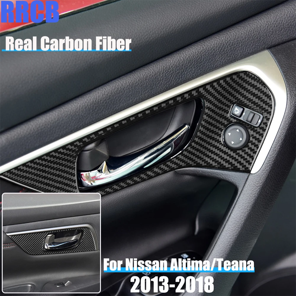 

Real Carbon Fiber Car Accessories Door Handle Set Soft Cover Sticker For Nissan Altima/Teana L33 2013 2014 2015 2016 2017 2018