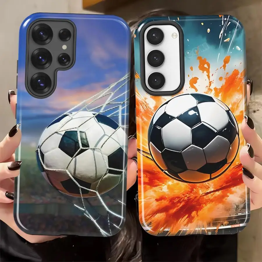Phone Case for Samsung Galaxy S26 Ultra A56 S23 A16 S25Ultra S20 FE A26 S24 Ultra A36 Soft Cover Capa Loves Shooting Football