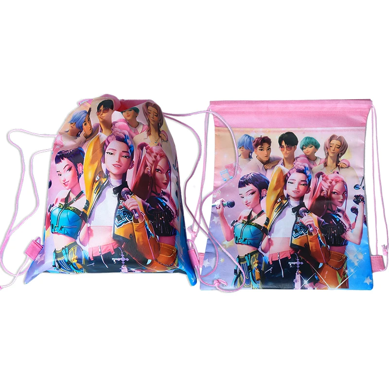 Kpop شيطان الصيادين على ظهره 34*27 سنتيمتر المغني أكياس الأطفال لعبة الرباط حقيبة حفلة الحسنات طفل حفلة عيد ميلاد لوازم الهدايا لعبة