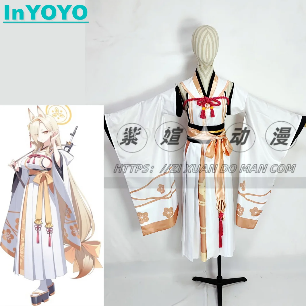 InYOYO Blue Archive Cosplay KUWAKAMI KAHO Costume Kimono Hanfu Dress Uniform Game Suit Halloween Party Outfit Women Customized