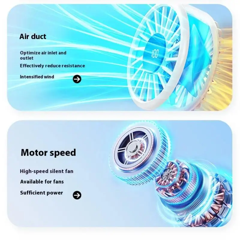 Handheld Fan with Smart Digital Display 100-Speed USB Rechargeable-Essential for Outdoor Activities Perfect Gift